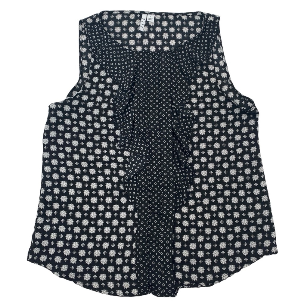 ELLE I Tank Top Black White Geometric Small